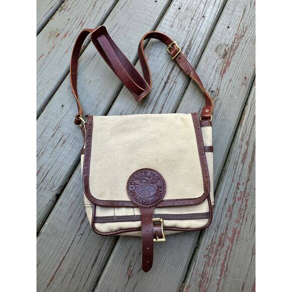 Vintage Duluth Pack Haversack Bag Leather canvas beige brown messenger - Picture 3 of 16